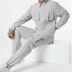 Ensemble Surchemise Et Pantalon Jogging KL-2048 Gris de ADJ