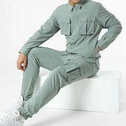 Ensemble Surchemise Et Pantalon Jogging KL-2048 Vert Kaki de ADJ