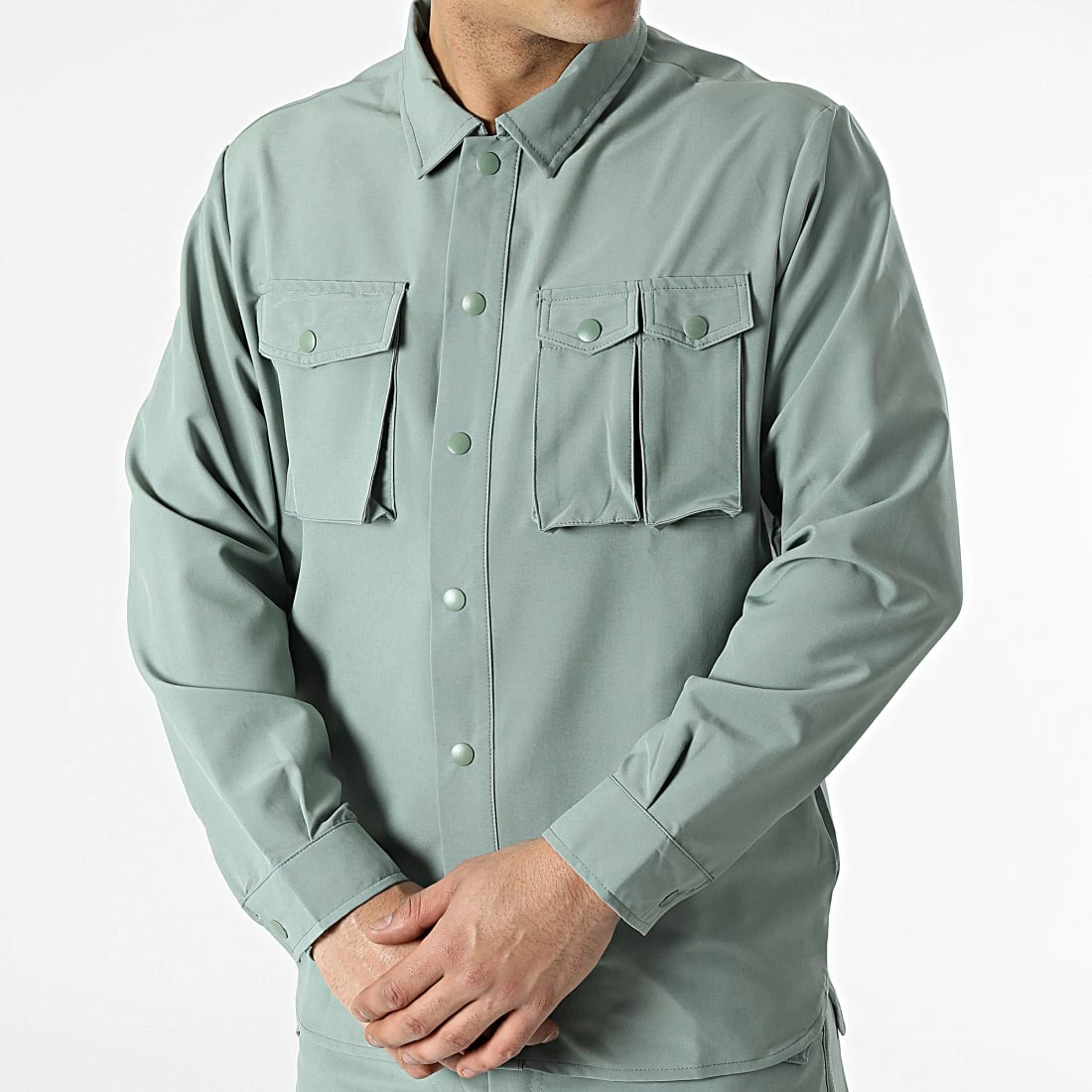 Ensemble Surchemise Et Pantalon Jogging KL-2048 Vert Kaki de ADJ 4 Ensemble Surchemise Et Pantalon Jogging KL-2048 Vert Kaki de ADJ – Image 2