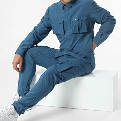 Ensemble Surchemise Et Pantalon Jogging KL-2048 Bleu Canard de ADJ