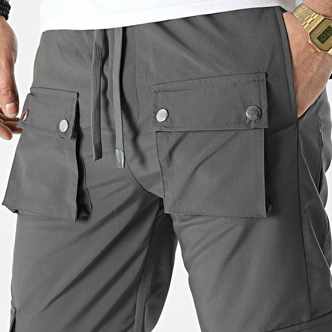 Pantalon Cargo KL-2044 Gris Anthracite de ADJ 4 Pantalon Cargo KL-2044 Gris Anthracite de ADJ – Image 2