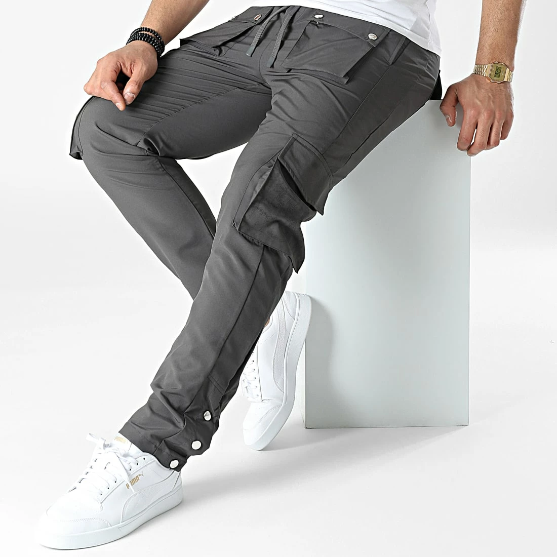 Pantalon Cargo KL-2044 Gris Anthracite de ADJ 5 Pantalon Cargo KL-2044 Gris Anthracite de ADJ – Image 3