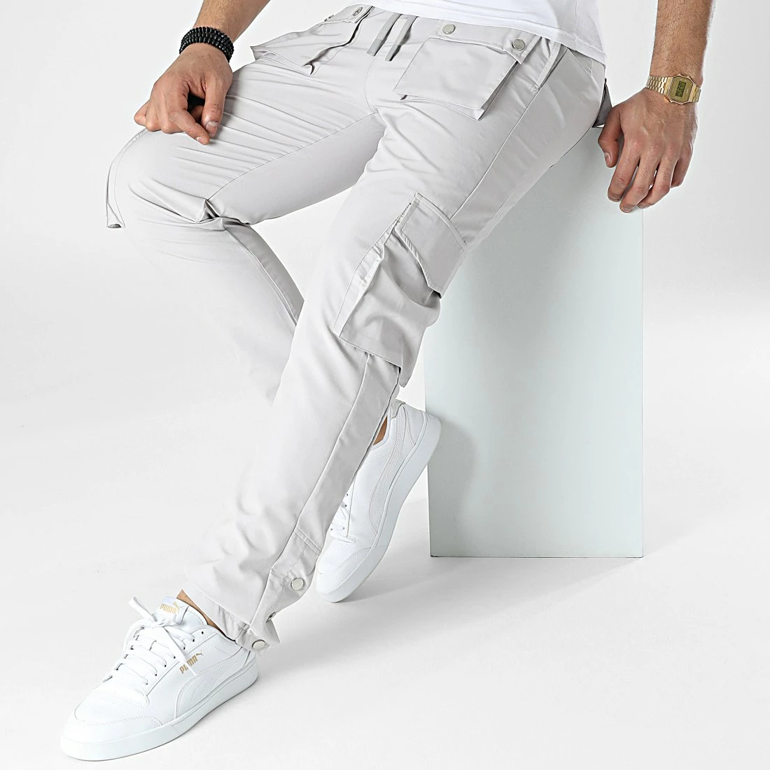 Pantalon Cargo KL-2044 Gris de ADJ 5 Pantalon Cargo KL-2044 Gris de ADJ – Image 3