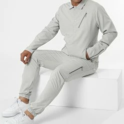 Ensemble Veste Et Pantalon Jogging KL-2060 Gris Clair de ADJ
