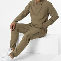 Ensemble Veste Et Pantalon Jogging KL-2060 Vert Kaki de ADJ