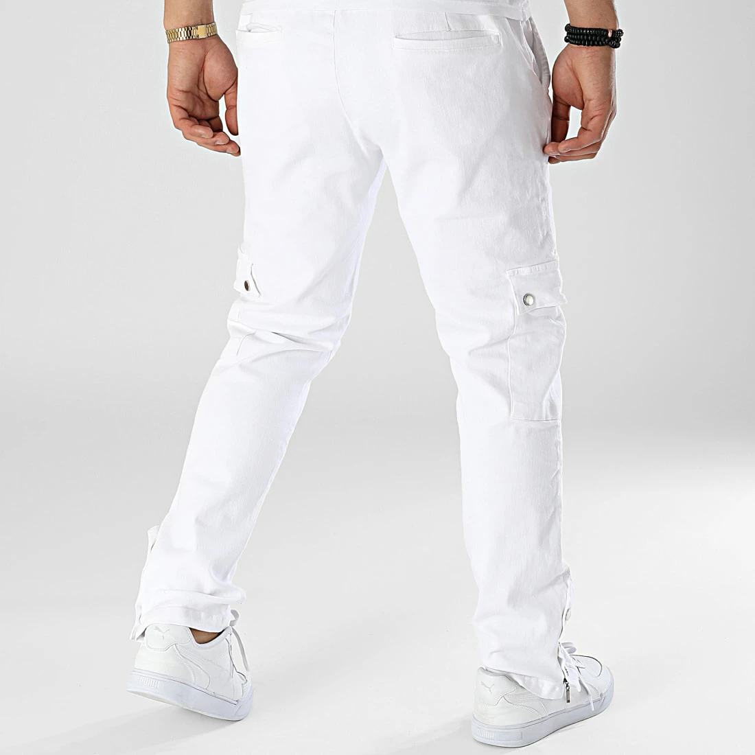 Pantalon Cargo KL-2061 Blanc de ADJ 6 Pantalon Cargo KL-2061 Blanc de ADJ – Image 4