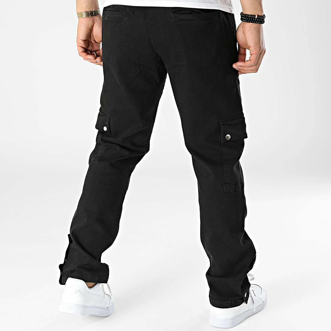 Pantalon Cargo KL-2061 Noir de ADJ 6 Pantalon Cargo KL-2061 Noir de ADJ – Image 4