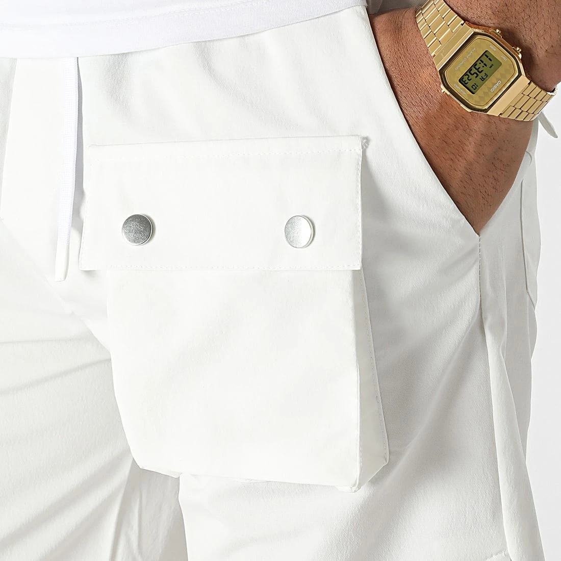 Short Cargo KL-2074 Blanc de ADJ 3 Short Cargo KL-2074 Blanc de ADJ – Image 2