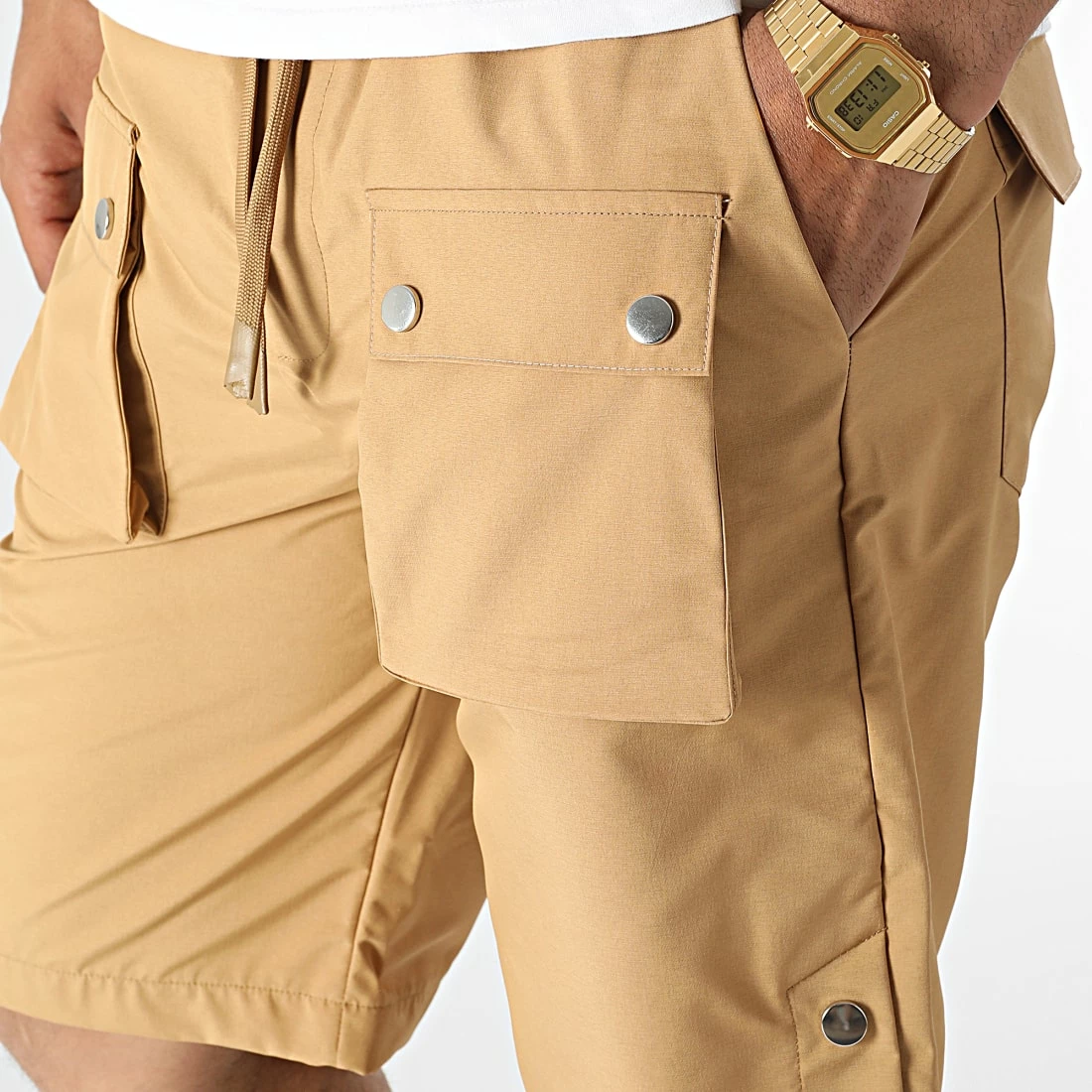 Short Cargo KL-2074 Beige Foncé de ADJ 4 Short Cargo KL-2074 Beige Foncé de ADJ – Image 2