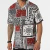 Chemise Manches Courtes Bandana Floral KL-2059 Blanc Gris Rouge de ADJ -ADJ Soldes adj 318797 KL 2059 BANDANA ROUGE 20220512T091345 01
