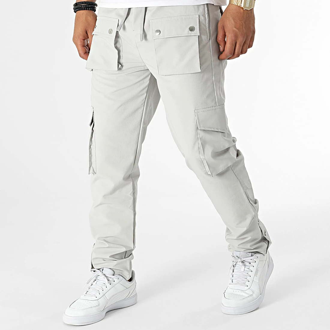 Pantalon Cargo KL-2044 Gris Clair de ADJ 3 Pantalon Cargo KL-2044 Gris Clair de ADJ