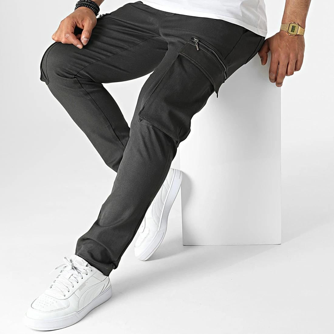 Pantalon Cargo KL-2065 Gris Anthracite de ADJ 5 Pantalon Cargo KL-2065 Gris Anthracite de ADJ – Image 3