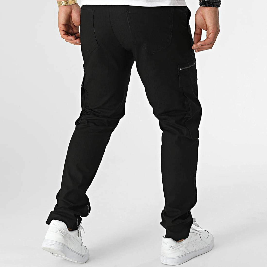 Pantalon Cargo KL-2065 Noir de ADJ 6 Pantalon Cargo KL-2065 Noir de ADJ – Image 4