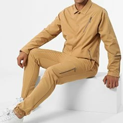Ensemble Veste Et Jogger Pant KL-2060 Camel de ADJ