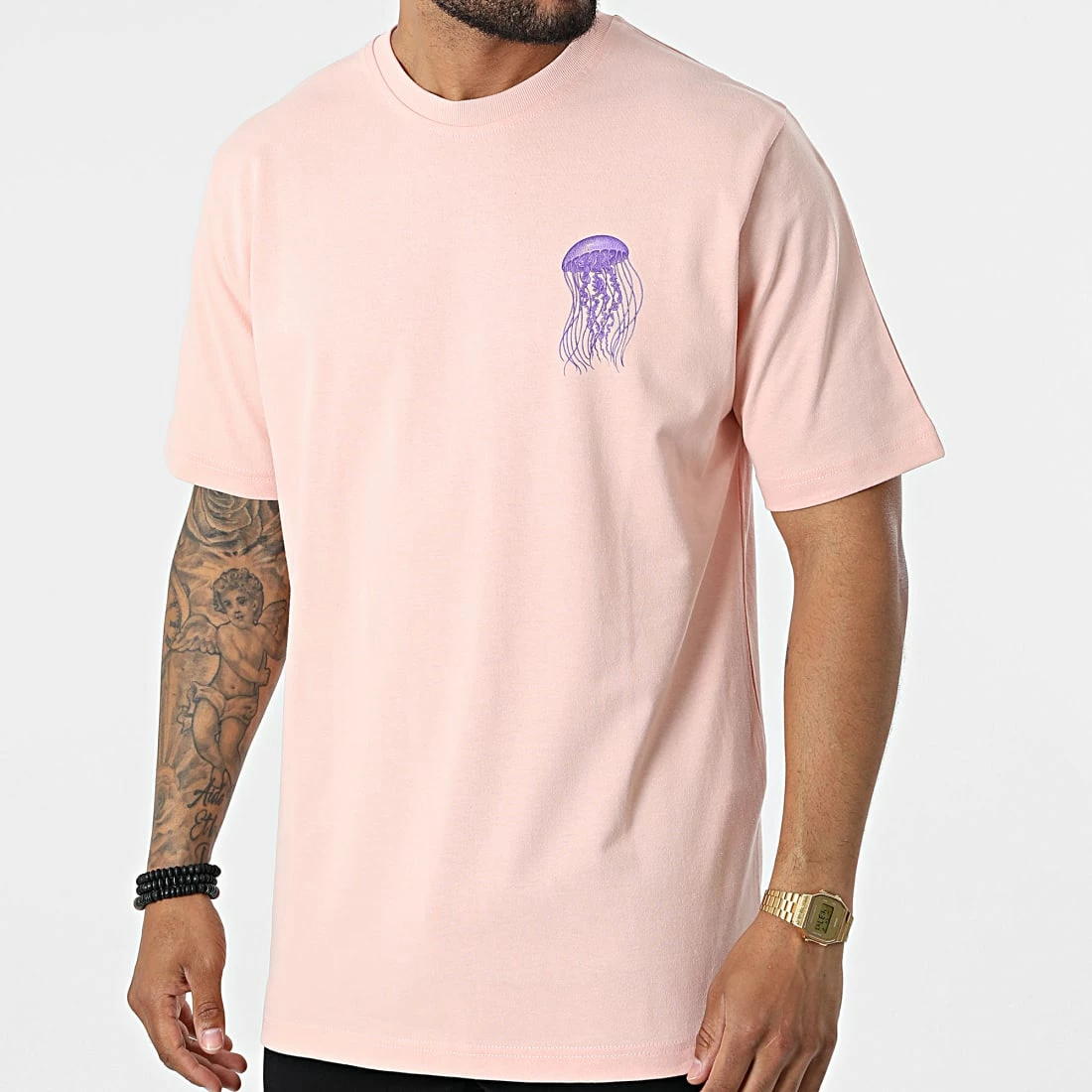 Tee Shirt Oversize Large Jelly Family KL-2090 Rose de ADJ 6 Tee Shirt Oversize Large Jelly Family KL-2090 Rose de ADJ – Image 4