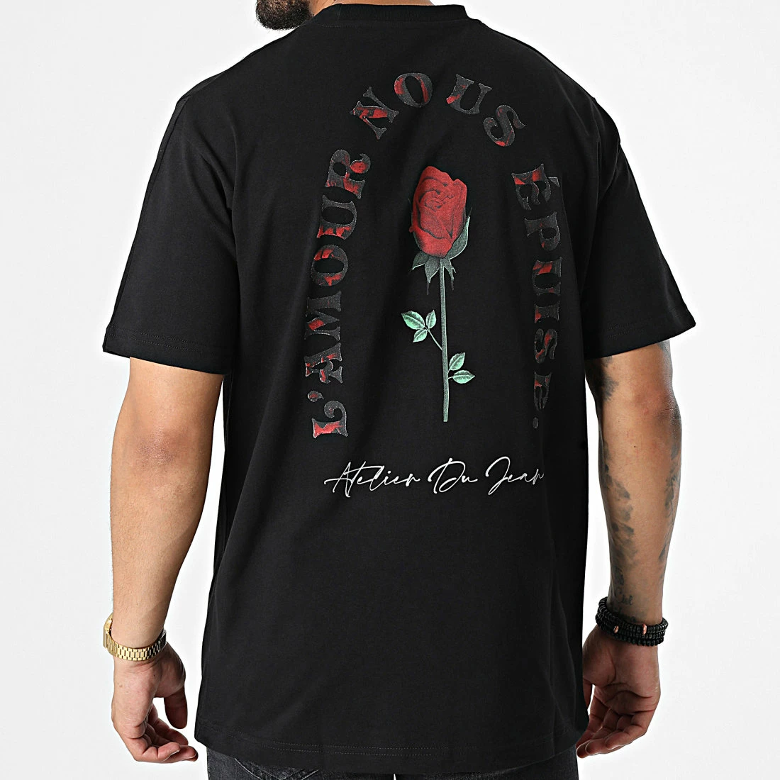 Tee Shirt Oversize Large KL-2091 Noir de ADJ 3 Tee Shirt Oversize Large KL-2091 Noir de ADJ