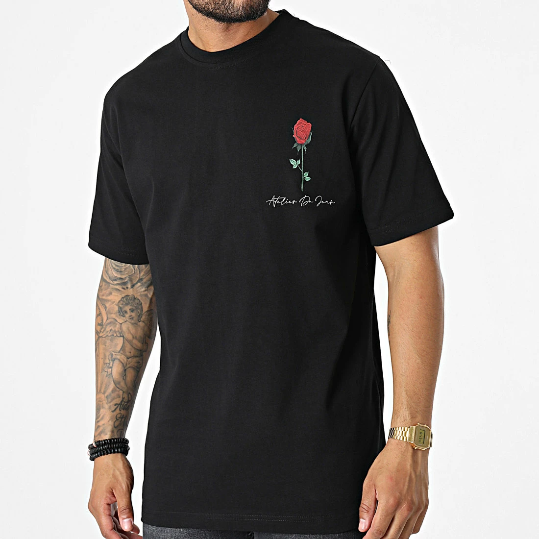 Tee Shirt Oversize Large KL-2091 Noir de ADJ 6 Tee Shirt Oversize Large KL-2091 Noir de ADJ – Image 4