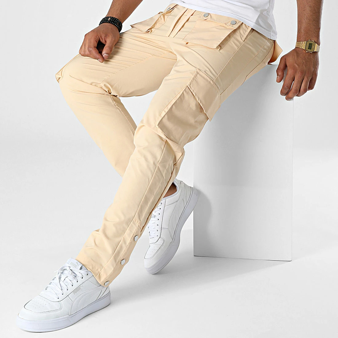Pantalon Cargo KL-2044 Beige de ADJ 5 Pantalon Cargo KL-2044 Beige de ADJ – Image 3
