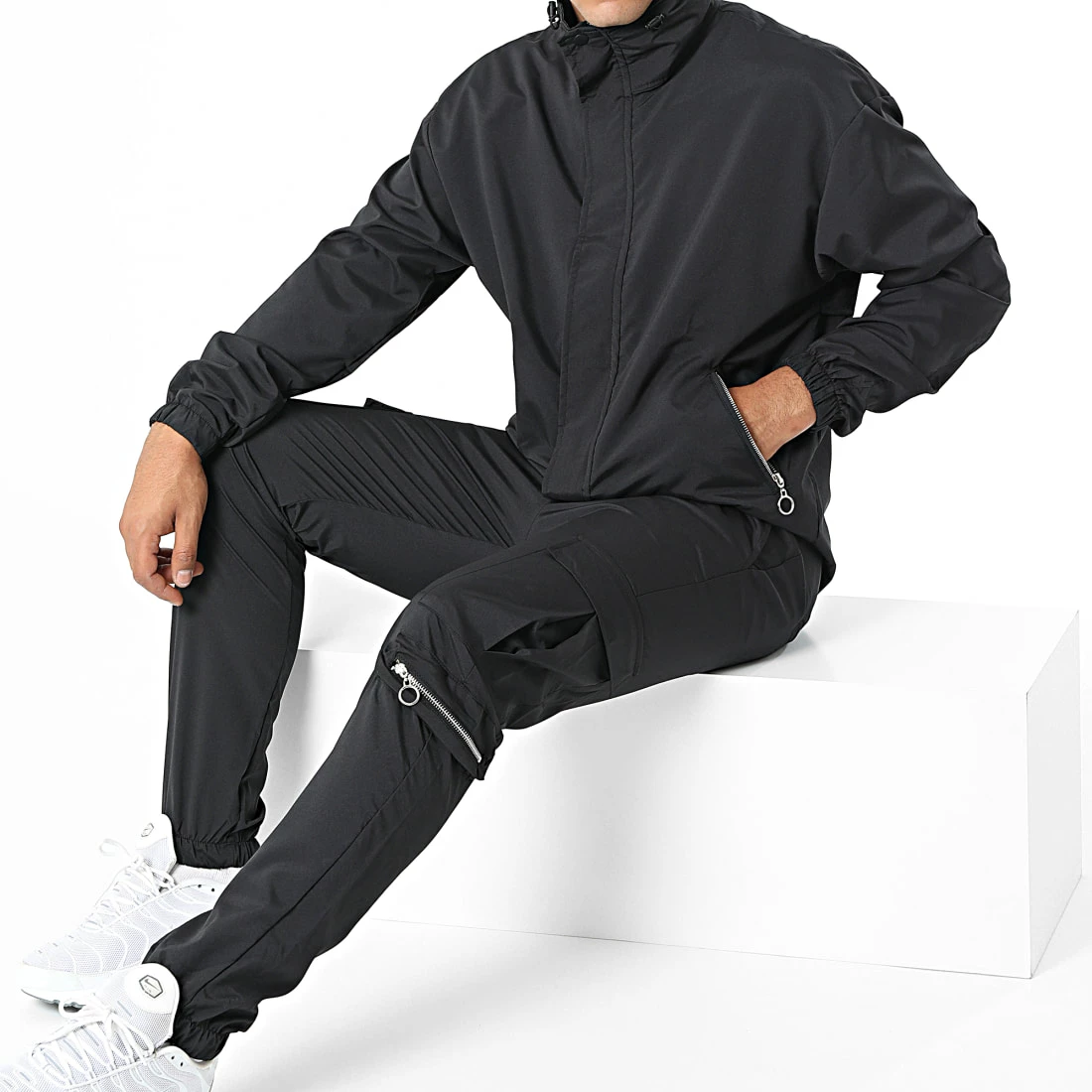 Ensemble Veste Zippée Et Pantalon Jogging KL-2073 Noir de ADJ 3 Ensemble Veste Zippée Et Pantalon Jogging KL-2073 Noir de ADJ