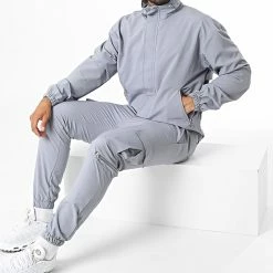 Ensemble Veste Zippée Et Pantalon Jogging KL-2073 Gris de ADJ