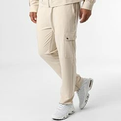 Ensemble Veste Zippée Et Pantalon Cargo KL-2093 Beige de ADJ -ADJ Soldes adj 331957 KL 2093 BEIGE 20220812T135941 04