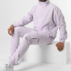 Ensemble Veste Zippée Et Pantalon Jogging KL-2073 Lila de ADJ