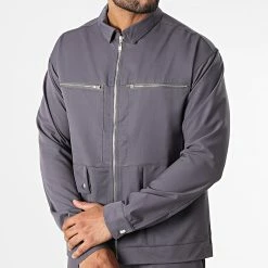Ensemble Veste Zippée Et Pantalon Cargo KL-2093 Gris Anthracite de ADJ -ADJ Soldes adj 331963 KL 2093 ANTHRACITE 20220812T135859 03