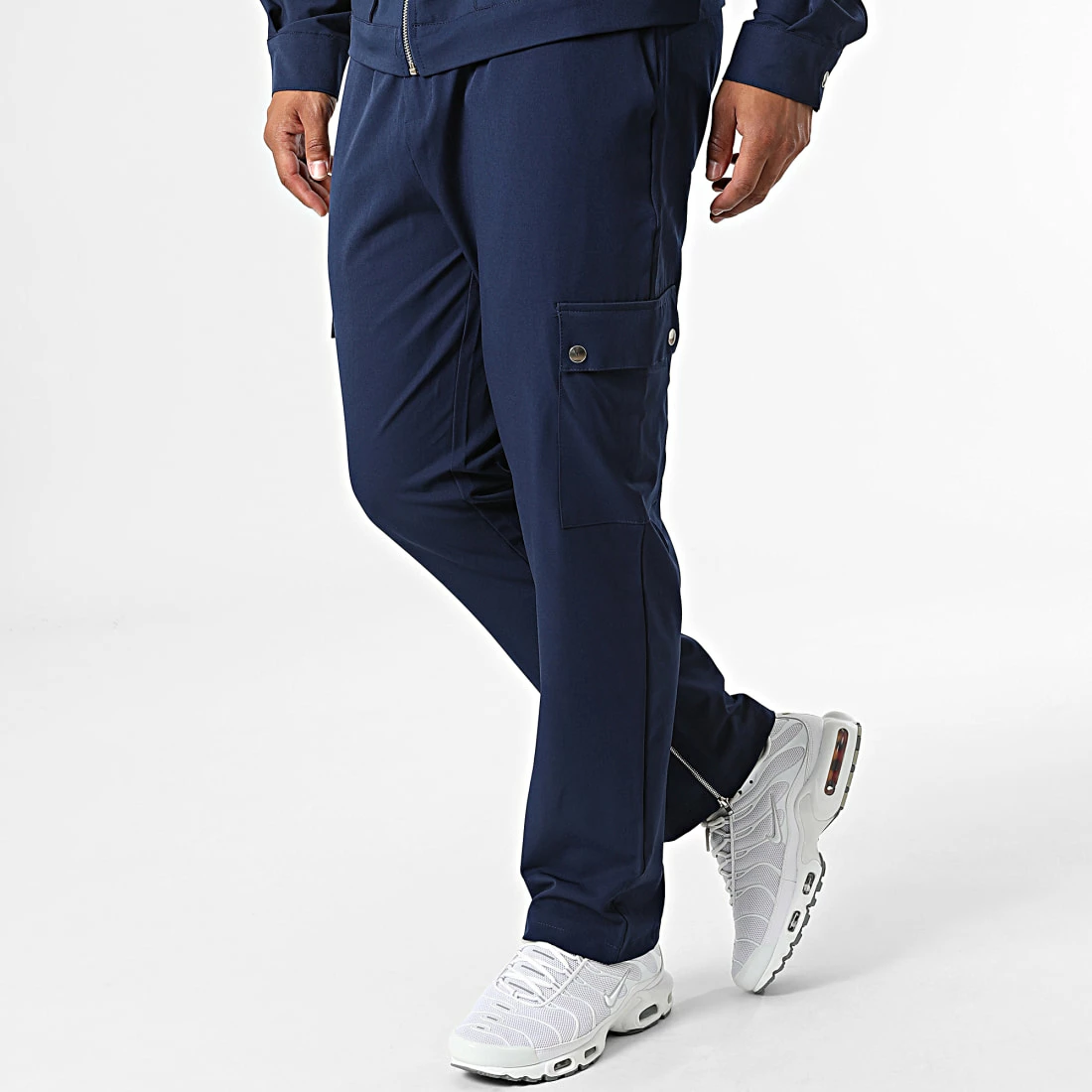Ensemble Veste Zippée Et Pantalon Cargo KL-2093 Bleu Marine de ADJ 6 Ensemble Veste Zippée Et Pantalon Cargo KL-2093 Bleu Marine de ADJ – Image 4