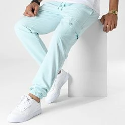 Pantalon Cargo KL-2103 Bleu Menthe de ADJ -ADJ Soldes adj 338913 KL 2103 MINT 20221004T152849 03