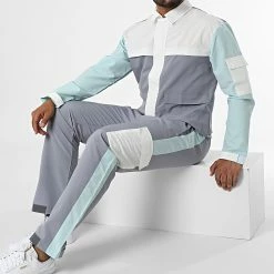 Ensemble Cargo KL-2096 Gris Blanc Vert Menthe de ADJ