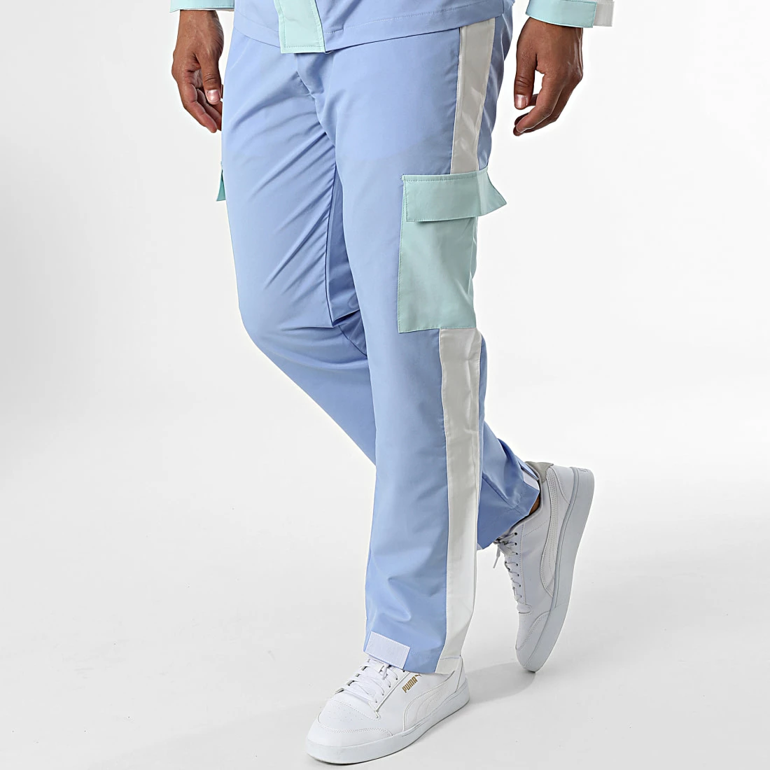 Ensemble Cargo KL-2096 Bleu Blanc Vert Menthe de ADJ 6 Ensemble Cargo KL-2096 Bleu Blanc Vert Menthe de ADJ – Image 4