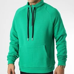 Sweat Col Zippé KL-2101 Vert de ADJ