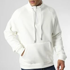 Sweat Col Zippé KL-2101 Blanc de ADJ -ADJ Soldes adj 341698 KL 2101 S WHITE 20221006T160535 03