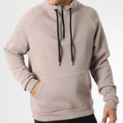 Sweat Col Zippé KL-2101 Marron Clair de ADJ -ADJ Soldes adj 341699 KL 2101 S STONE 20221006T160101 03