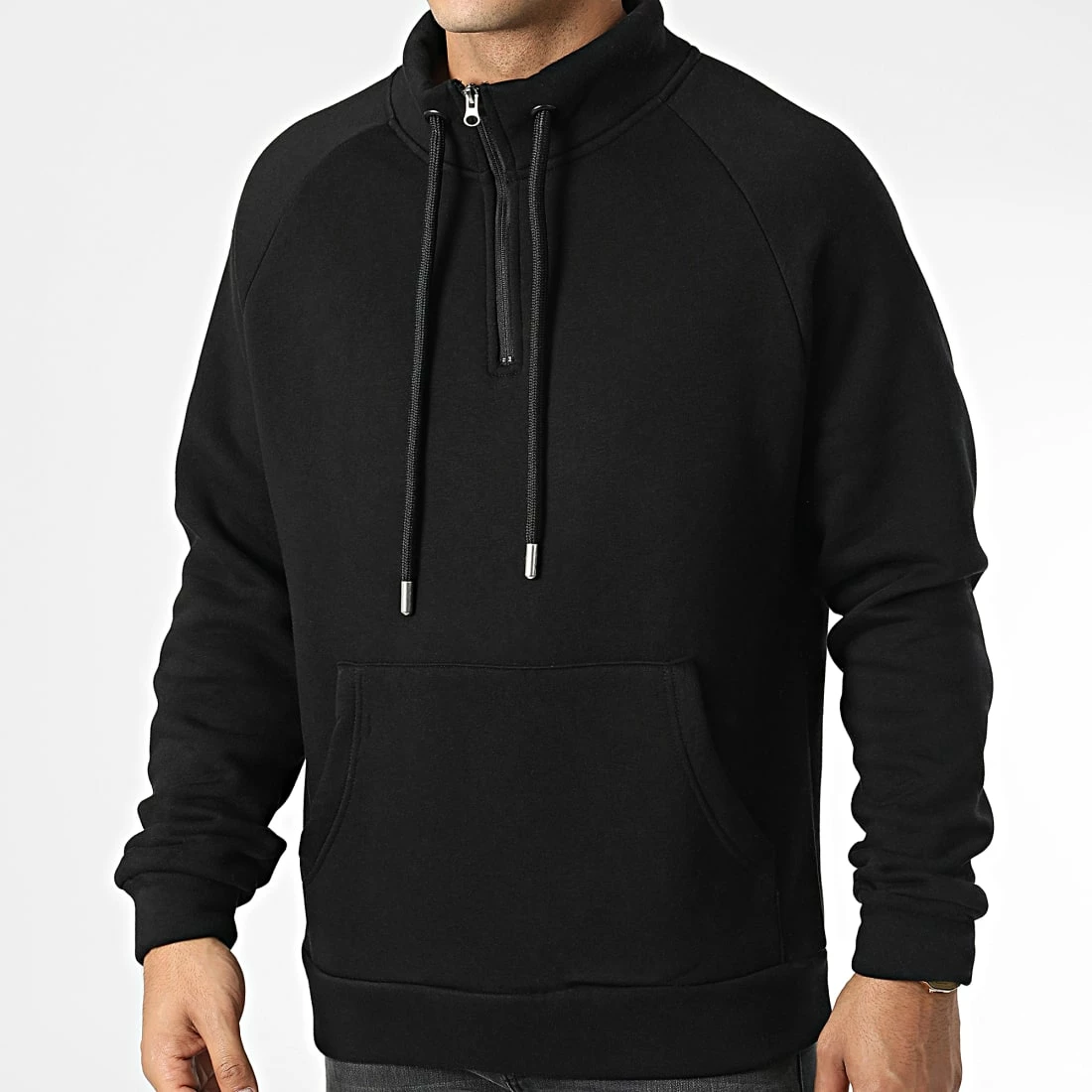 Sweat Col Zippé KL-2101 Noir de ADJ 5 Sweat Col Zippé KL-2101 Noir de ADJ – Image 3