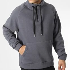 Sweat Col Zippé KL-2101 Gris Anthracite de ADJ