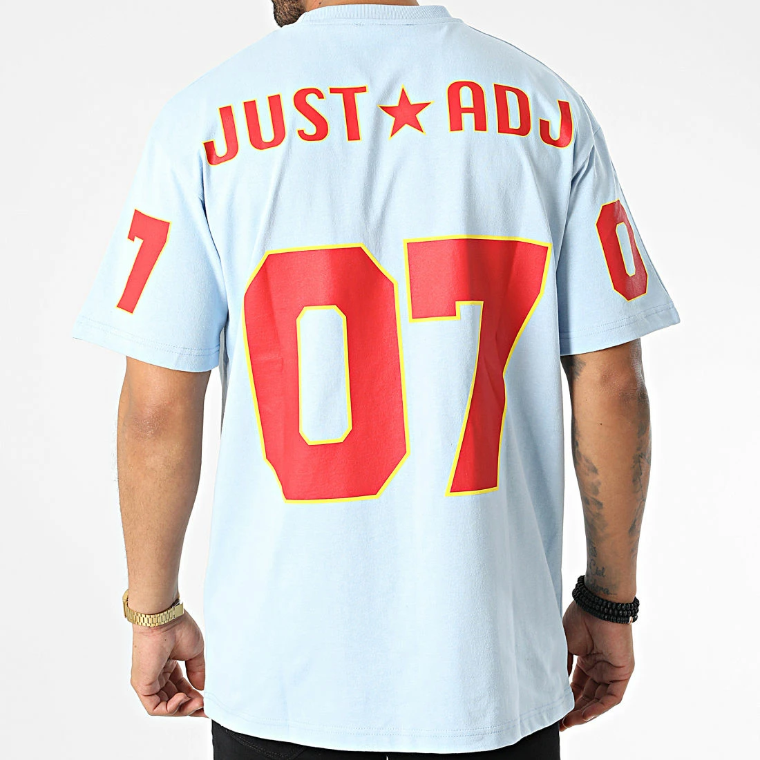 Tee Shirt Oversize KL-2105 Bleu Clair de ADJ 3 Tee Shirt Oversize KL-2105 Bleu Clair de ADJ