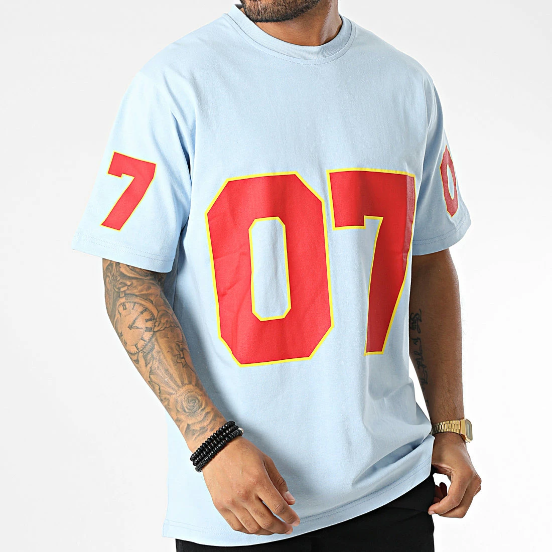 Tee Shirt Oversize KL-2105 Bleu Clair de ADJ 5 Tee Shirt Oversize KL-2105 Bleu Clair de ADJ – Image 3