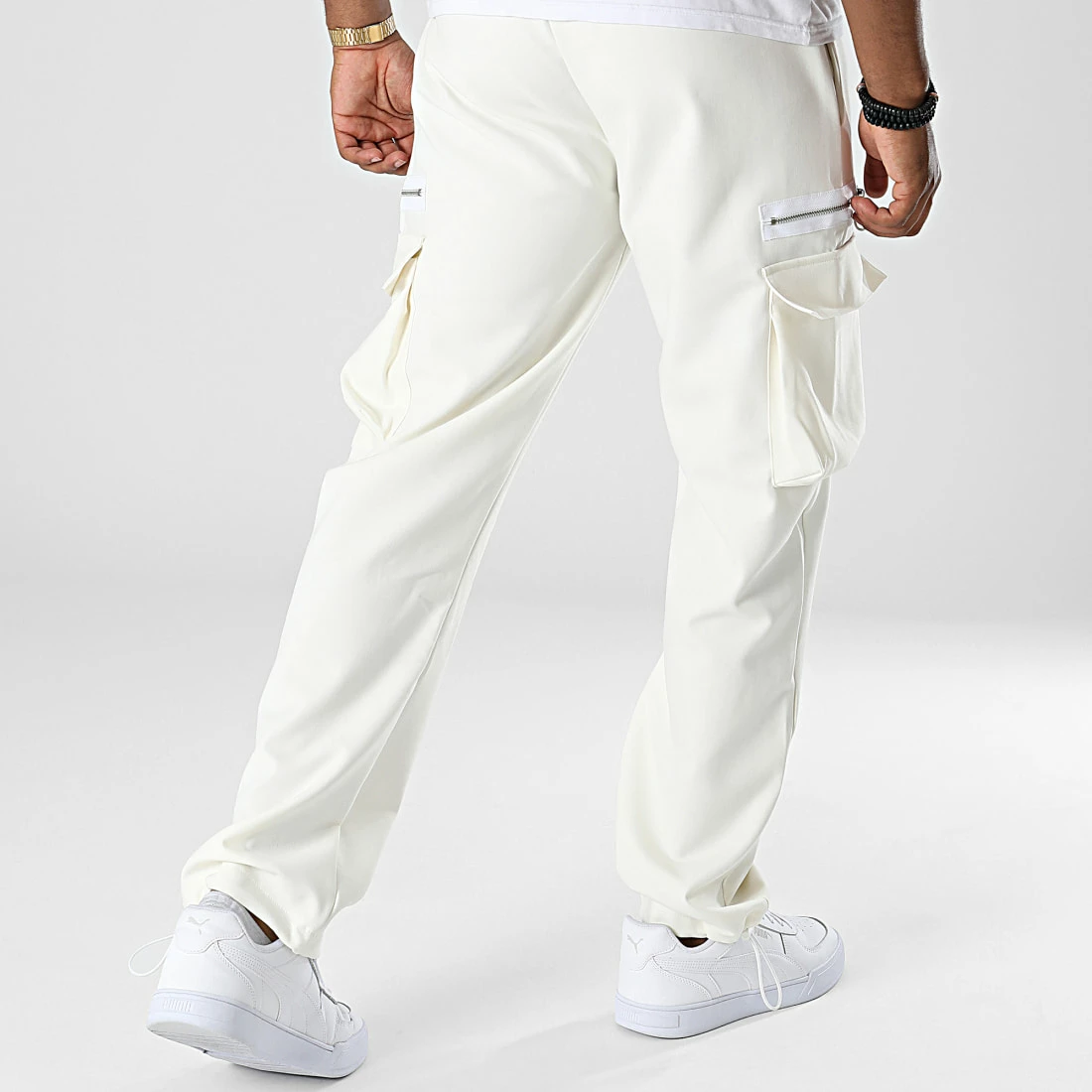 Pantalon Cargo KL-2111 Beige Clair de ADJ 6 Pantalon Cargo KL-2111 Beige Clair de ADJ – Image 4