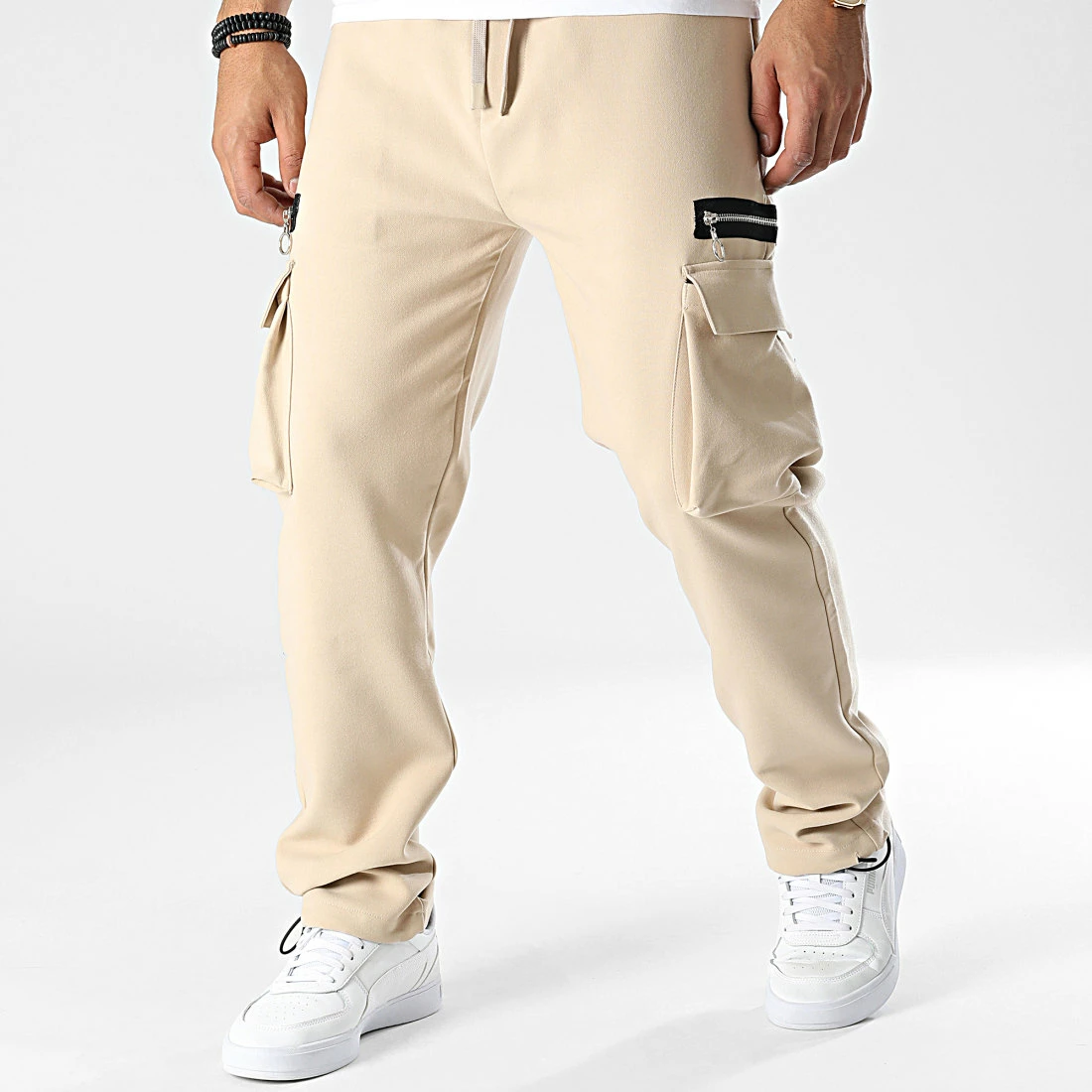Pantalon Cargo KL-2111 Beige de ADJ 3 Pantalon Cargo KL-2111 Beige de ADJ