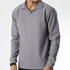 Polo Manches Longues TS-024 Gris de ADJ