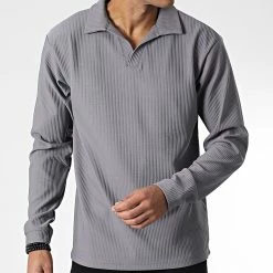 Polo Manches Longues TS-024 Gris de ADJ -ADJ Soldes adj 344771 TS 024 GREY 20221025T152509 03