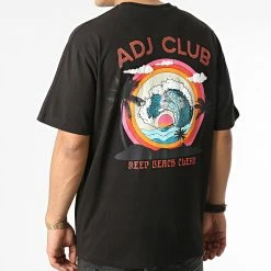 Tee Shirt Oversize Large KL-2105 Noir Floral de ADJ