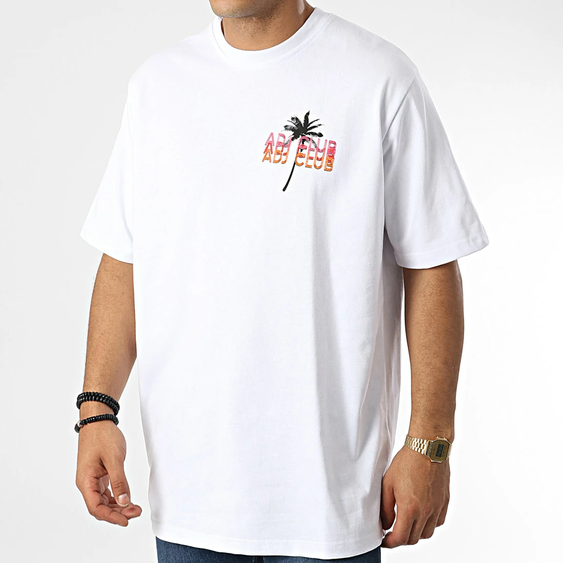 Tee Shirt Oversize Large KL-2105 Blanc Floral de ADJ 6 Tee Shirt Oversize Large KL-2105 Blanc Floral de ADJ – Image 4