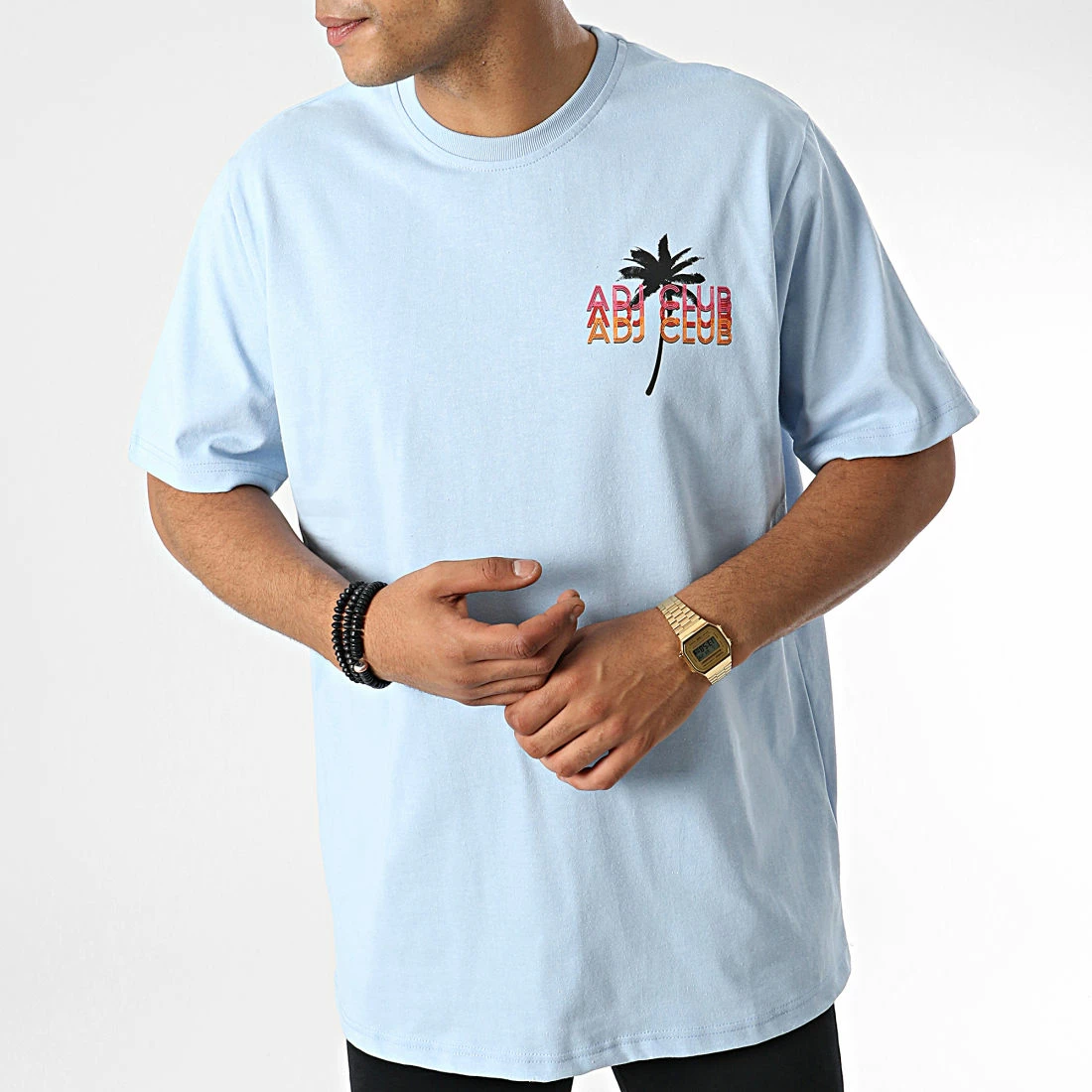 Tee Shirt Oversize Large KL-2105 Bleu Clair Floral de ADJ 5 Tee Shirt Oversize Large KL-2105 Bleu Clair Floral de ADJ – Image 3