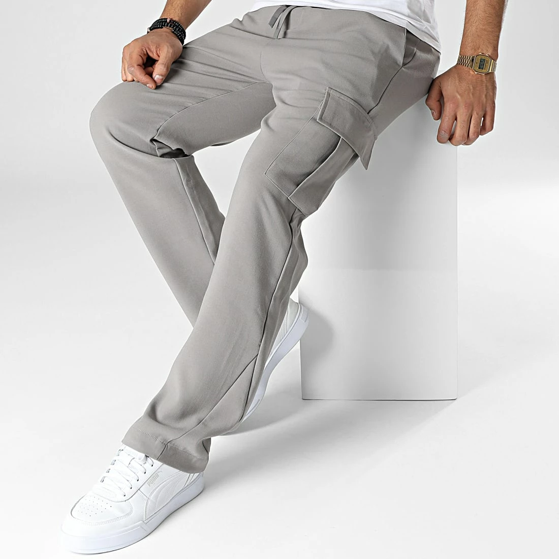 Pantalon Cargo KL-2112 Gris de ADJ 5 Pantalon Cargo KL-2112 Gris de ADJ – Image 3