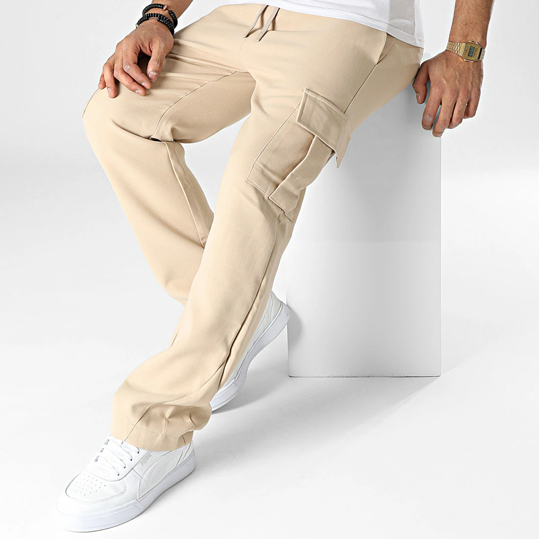 Pantalon Cargo KL-2112 Beige de ADJ 5 Pantalon Cargo KL-2112 Beige de ADJ – Image 3