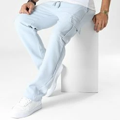 Pantalon Cargo KL-2112 Bleu Clair de ADJ -ADJ Soldes adj 346643 KL 2112 BLUE 20221108T151615 03