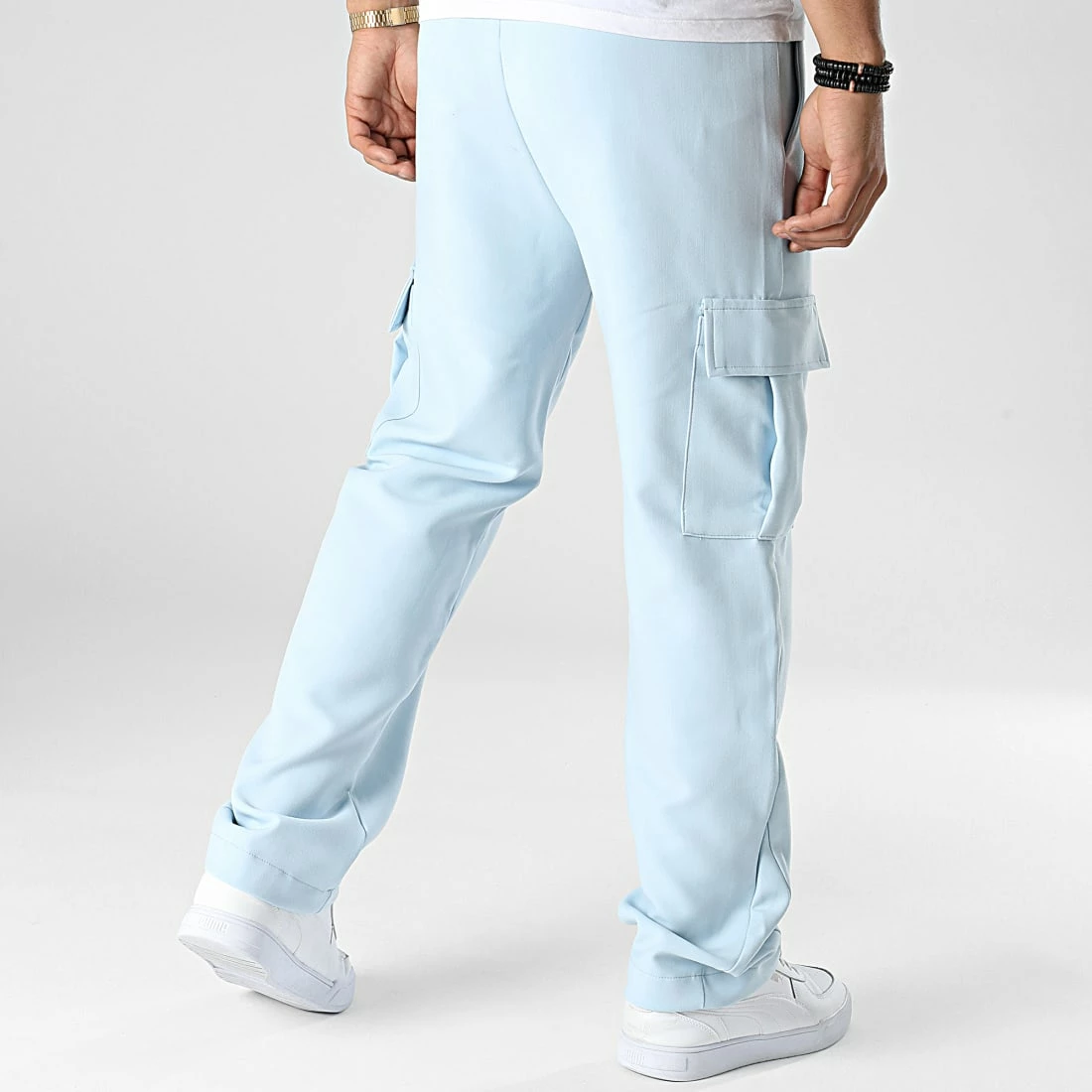 Pantalon Cargo KL-2112 Bleu Clair de ADJ 6 Pantalon Cargo KL-2112 Bleu Clair de ADJ – Image 4