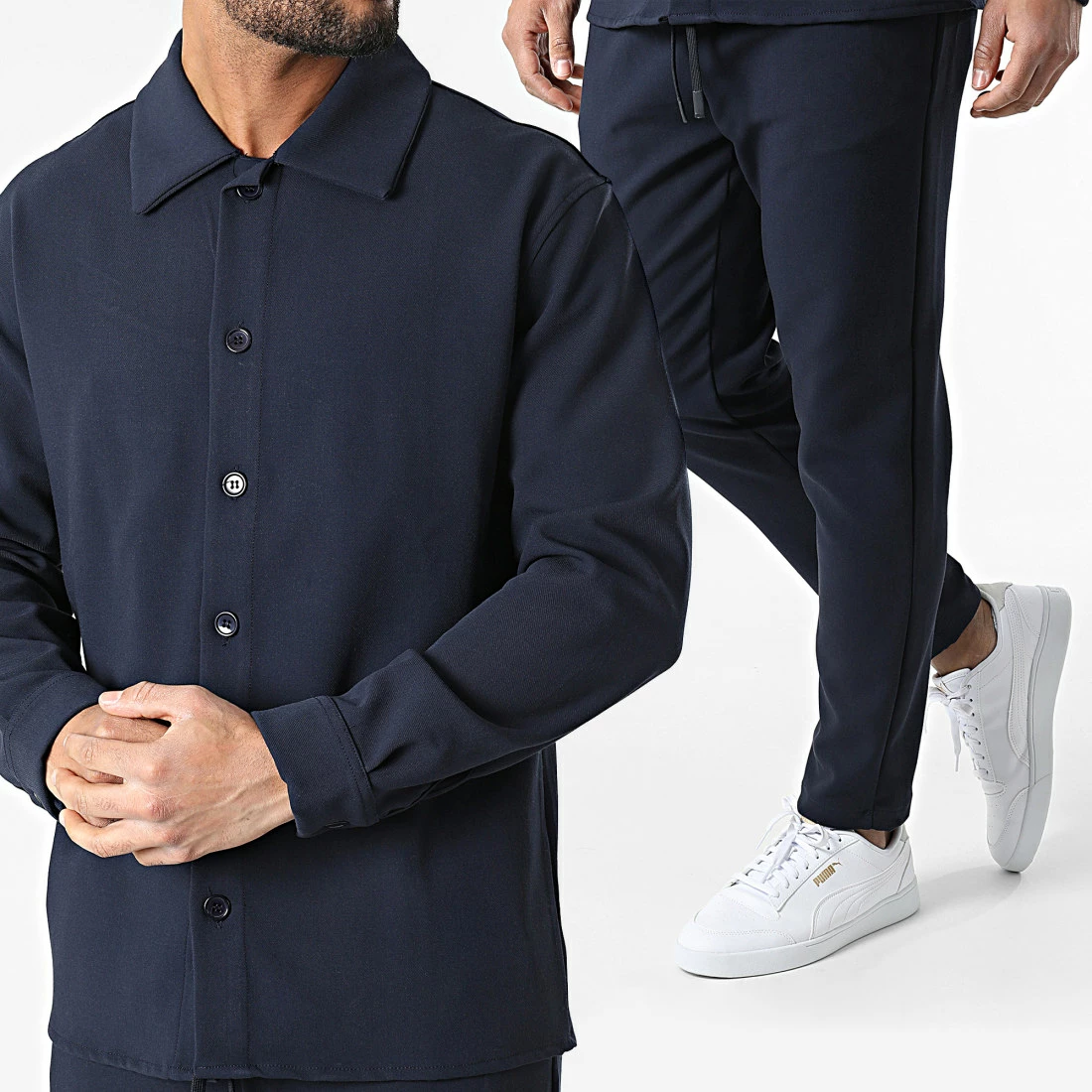 Ensemble De Survetement KL-2019 Bleu Marine de ADJ 3 Ensemble De Survetement KL-2019 Bleu Marine de ADJ